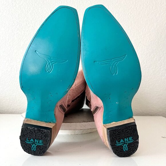 Lane LEXINGTON Over the Knee Womens Cowboy Boots 8.5 Pink Western Cowgirl Tall - Picture 12 of 16